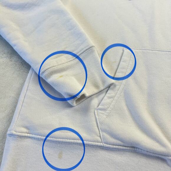 Gap White Red Blue Thermal lined Hooded zip up Sweatshirt patriotic size Large - Picture 8 of 10